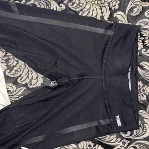 Black Victoria Secret Pink leggings with “pink” details